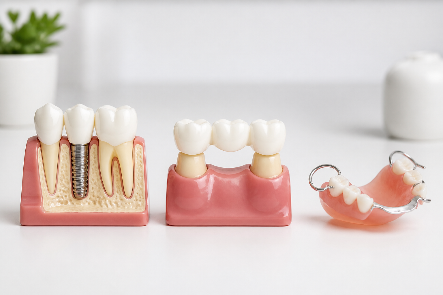 Implants vs Bridges vs Dentures — Which Tooth Replacement Is Right for You?